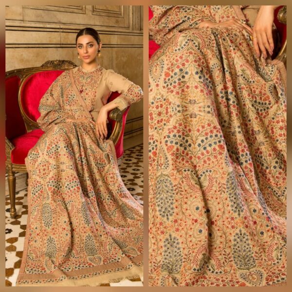 3 piece Dhanak Karandi with Dhanak Karandi shawl