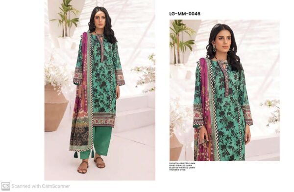 3 Piece Luxury Printed Zari lawn